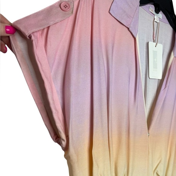 NWT Gianni Bini Pastel Multicolor Ombré Mini Wrap Dress Size Medium - Picture 3 of 11